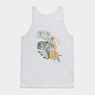 Watercolor Flowery Illustration Composition Tank Top